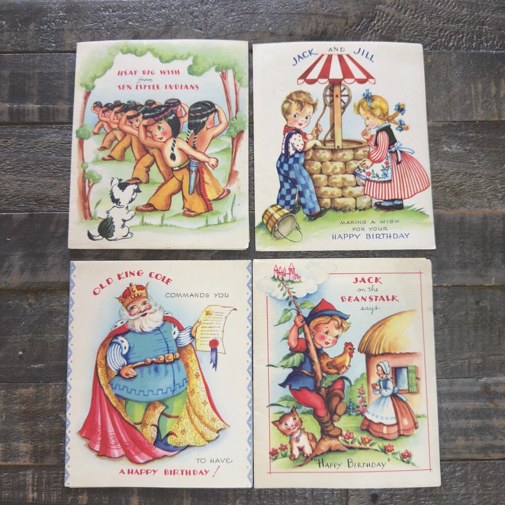 Vintage Lot 4 Unused Greeting Cards 1949 Greeting Card with Sheet Music Insert